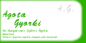 agota gyorki business card